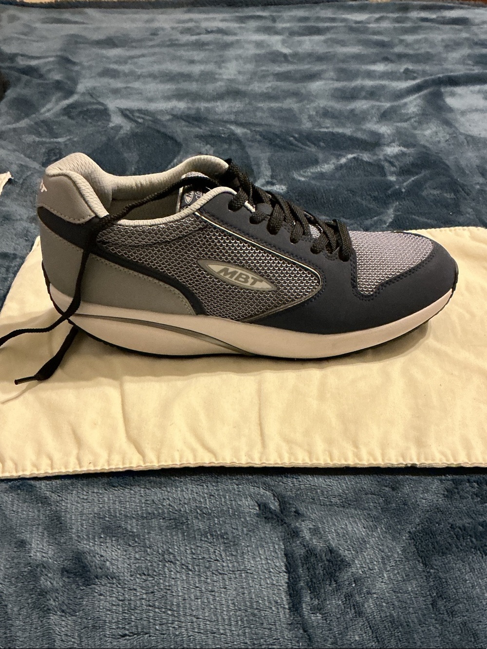 MBT Women’s Gray and Black Mesh Lace-Up Athletic Sneaker